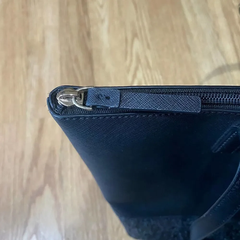 Kate Spade Greta Court Penny Glitter Large Tote Bag Black